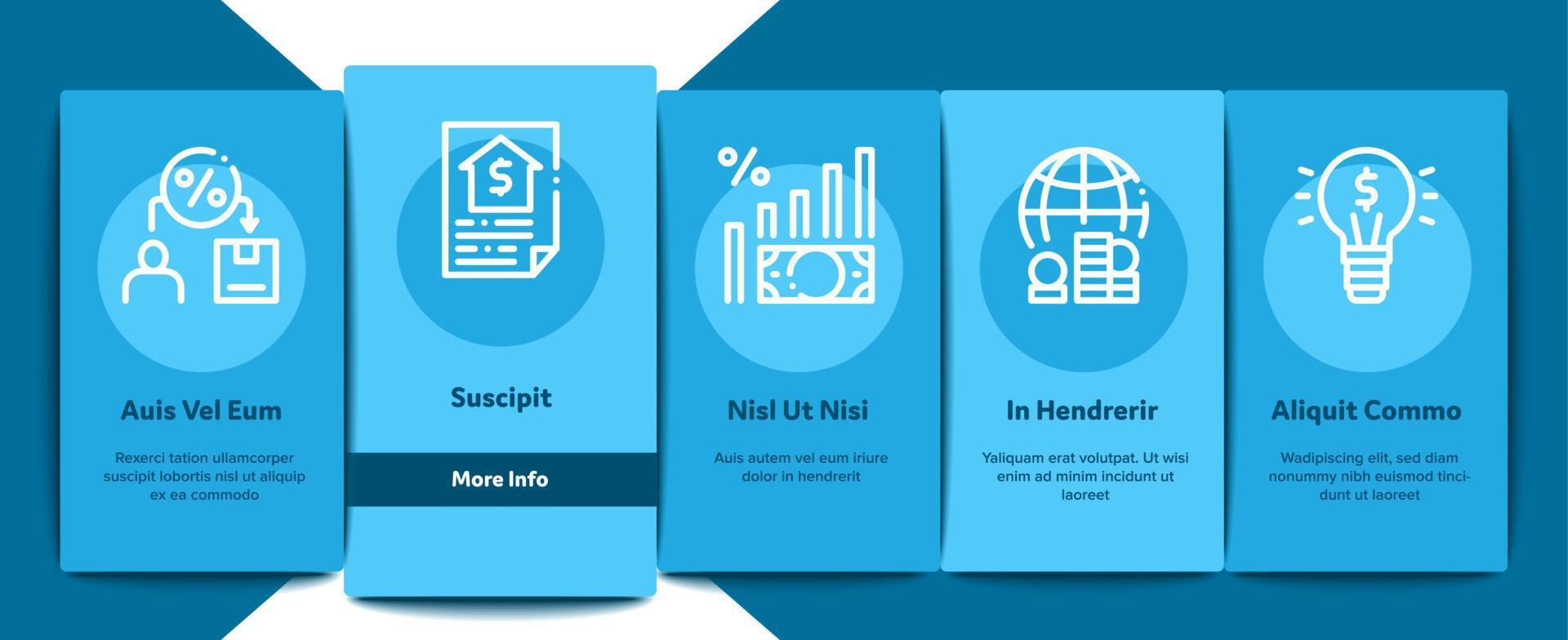 Investor Financial Onboarding Elements Icons Set Vector