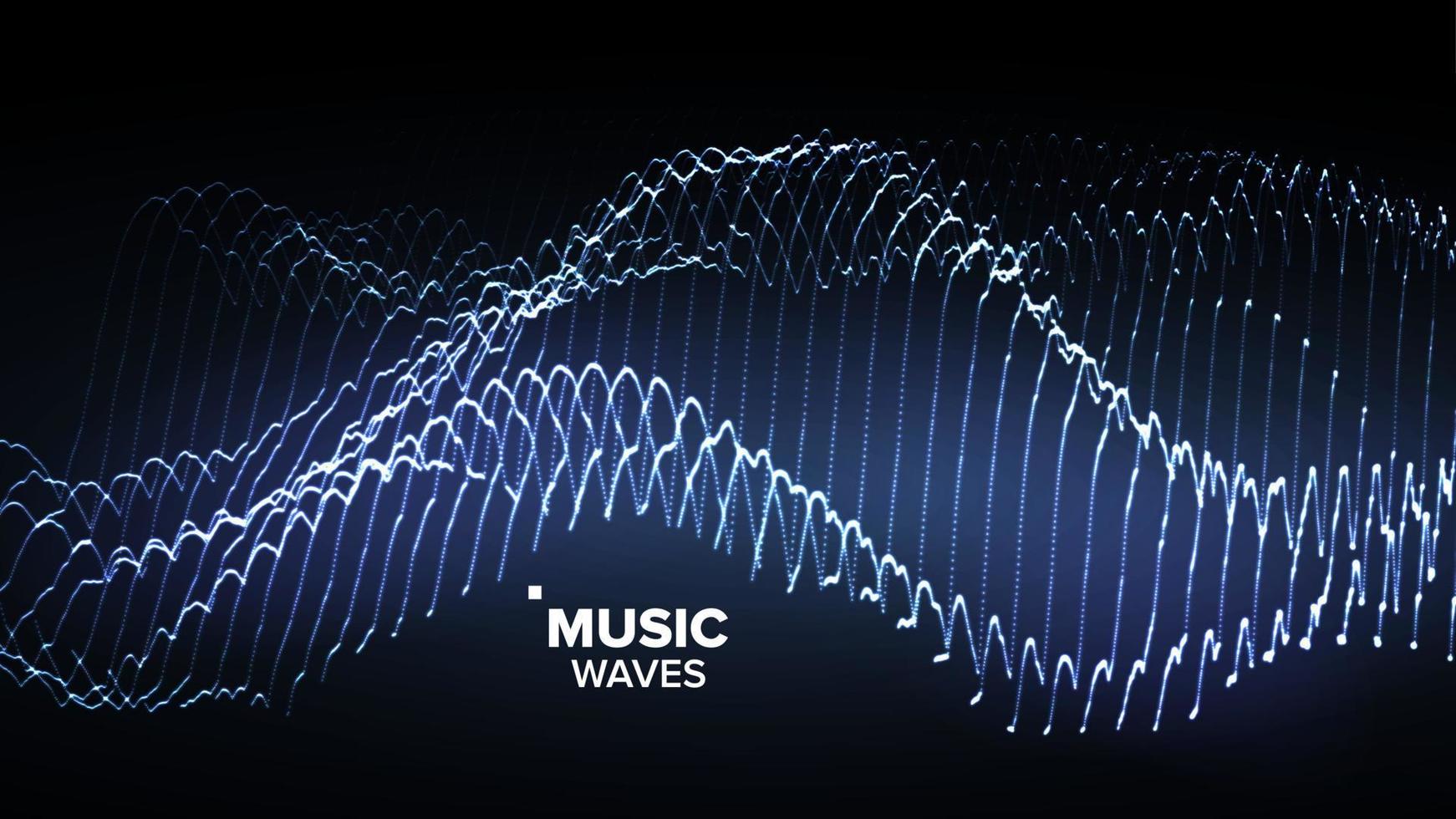 Music Background Vector. Glitch Network. Electro Party. 3D Illustration vector