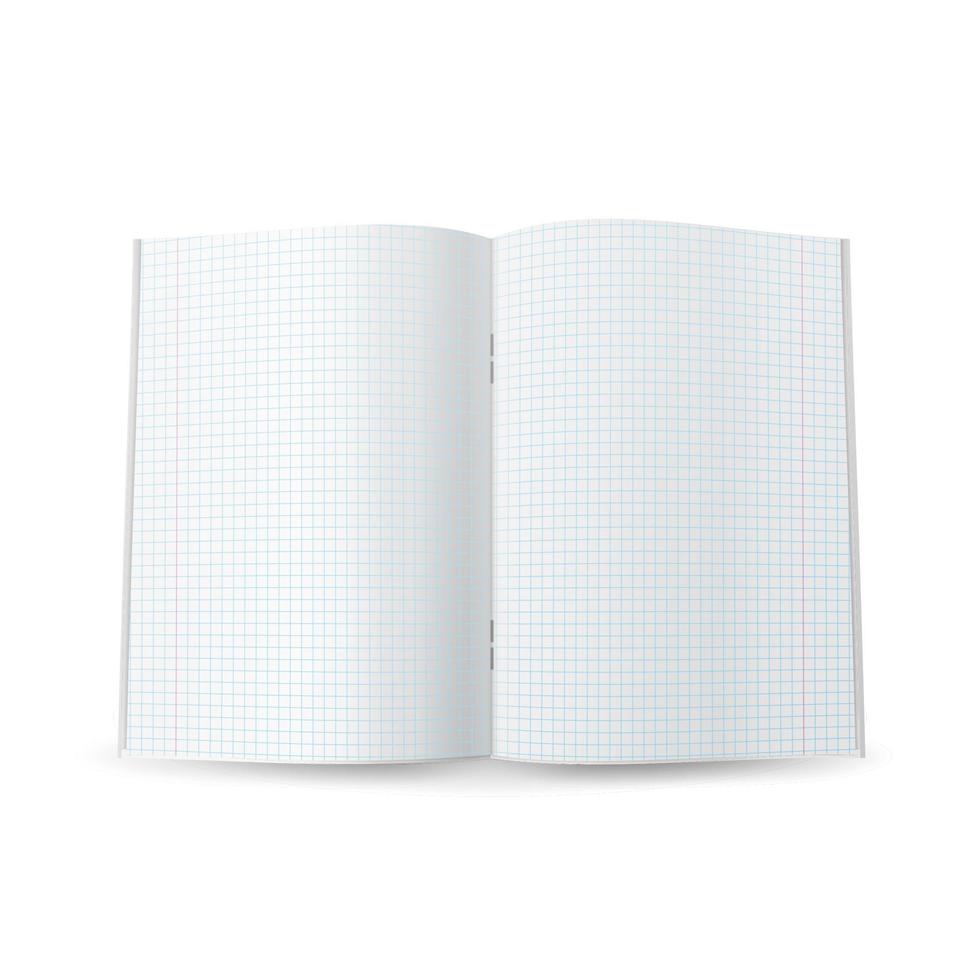 Squared Notebook Paper Vector. Realistic 3d Mock Up Isolated Illustration vector