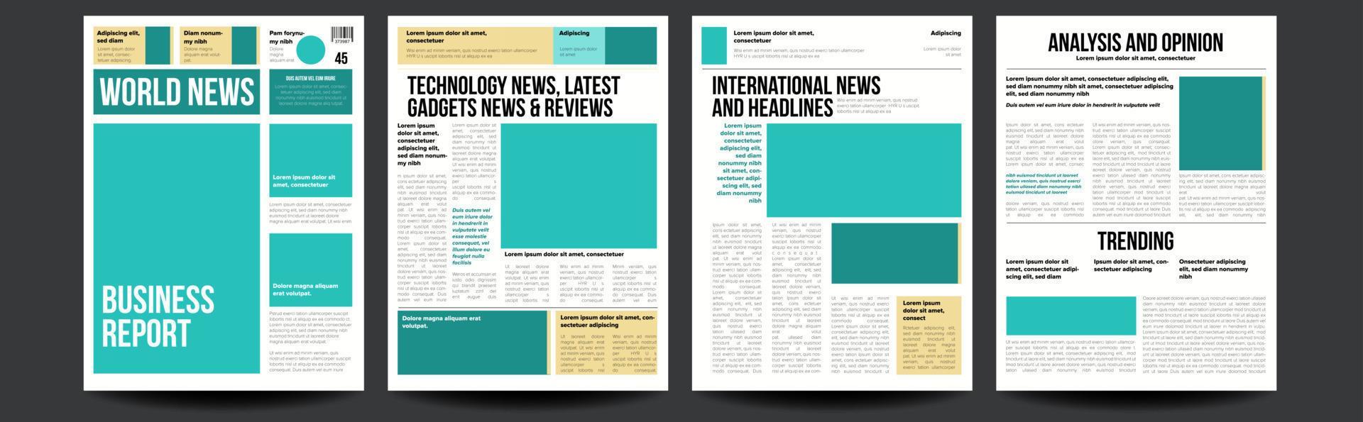 Newspaper Vector. Realistic Pages Template. News Page Layout. Columns ...
