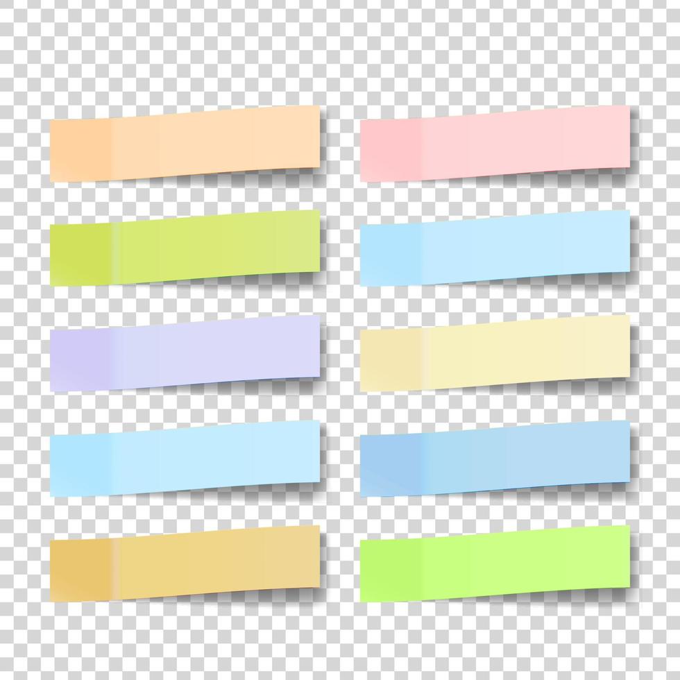 Post Note Sticker Vector. Color Sticky Notes. Isolated 3D Realistic Illustration vector