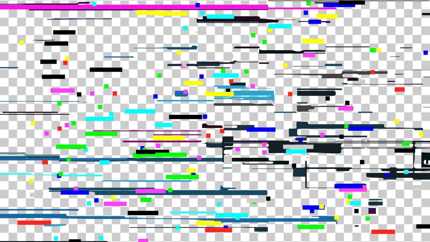 Glitch Noise Texture Vector. Static Error. Glitched Screen. Digital No Signal. Television Signal Decay Noise. Isolated On Transparent Background Illustration. vector