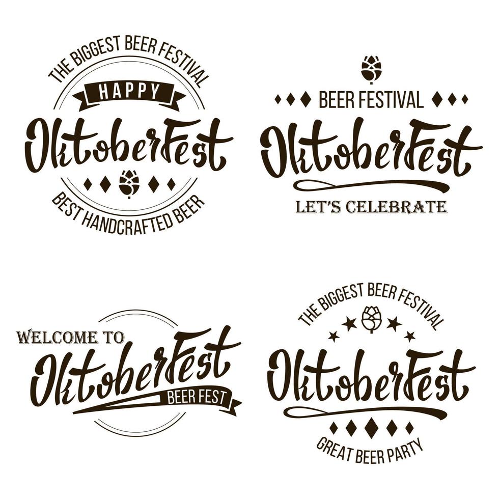 vector del festival de la cerveza oktoberfest. diseño de tipografía retro de celebración. plantilla de impresión buena para póster o volante. aislado en blanco ilustración