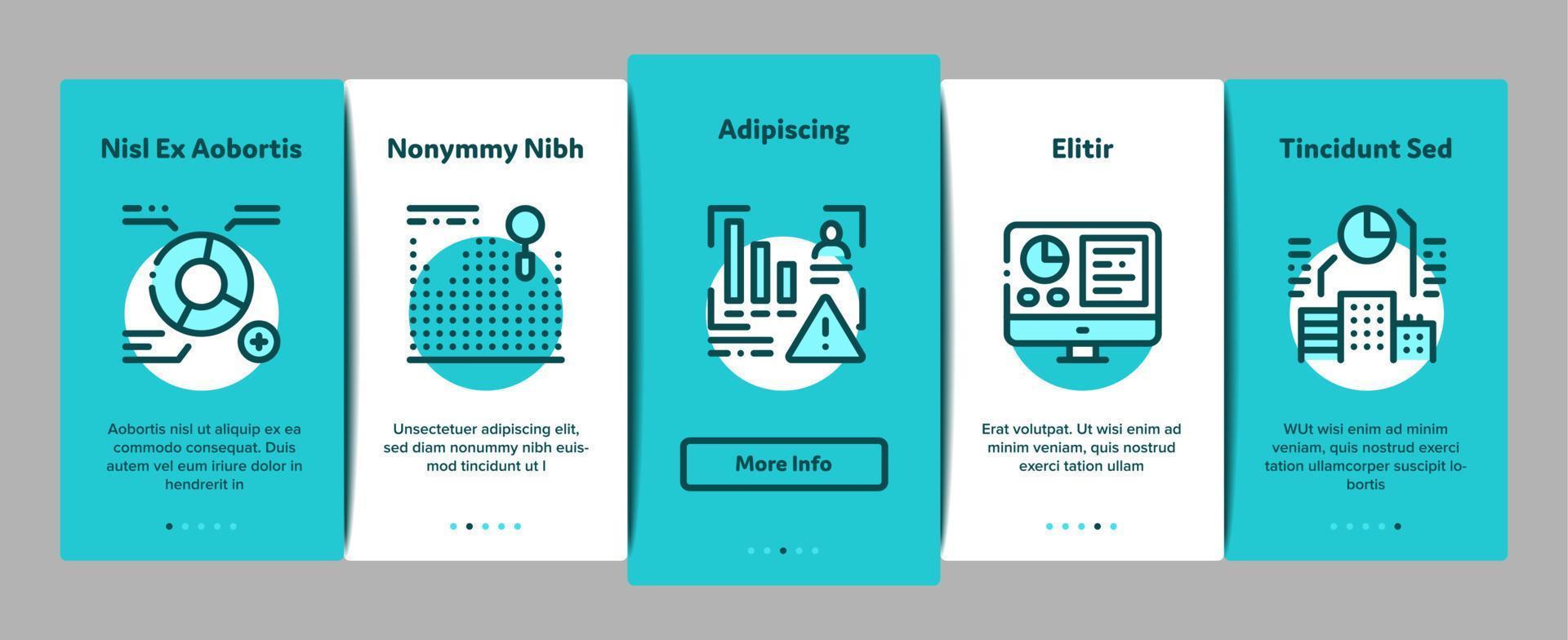 Statistician Assistant Onboarding Elements Icons Set Vector