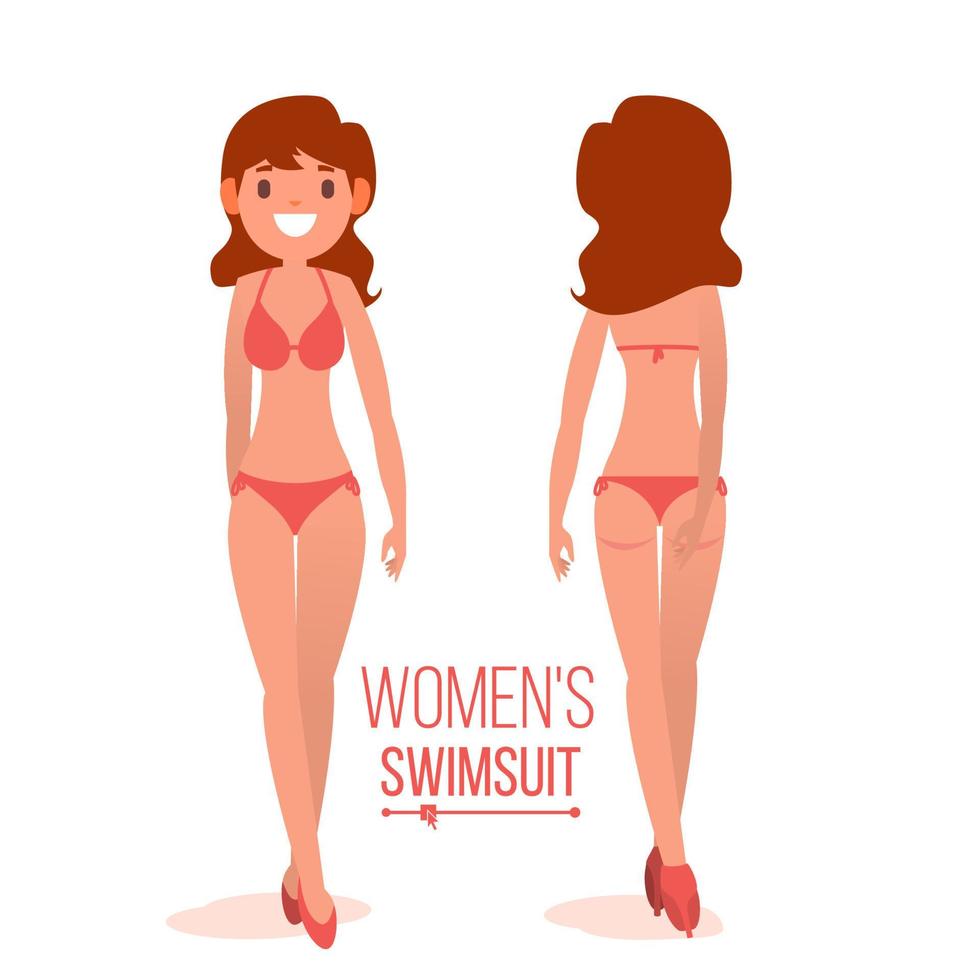 Women s Swimsuit Vector. Women Beach Clothes. Summer Beach Swimsuit. Isolated Flat Illustration vector