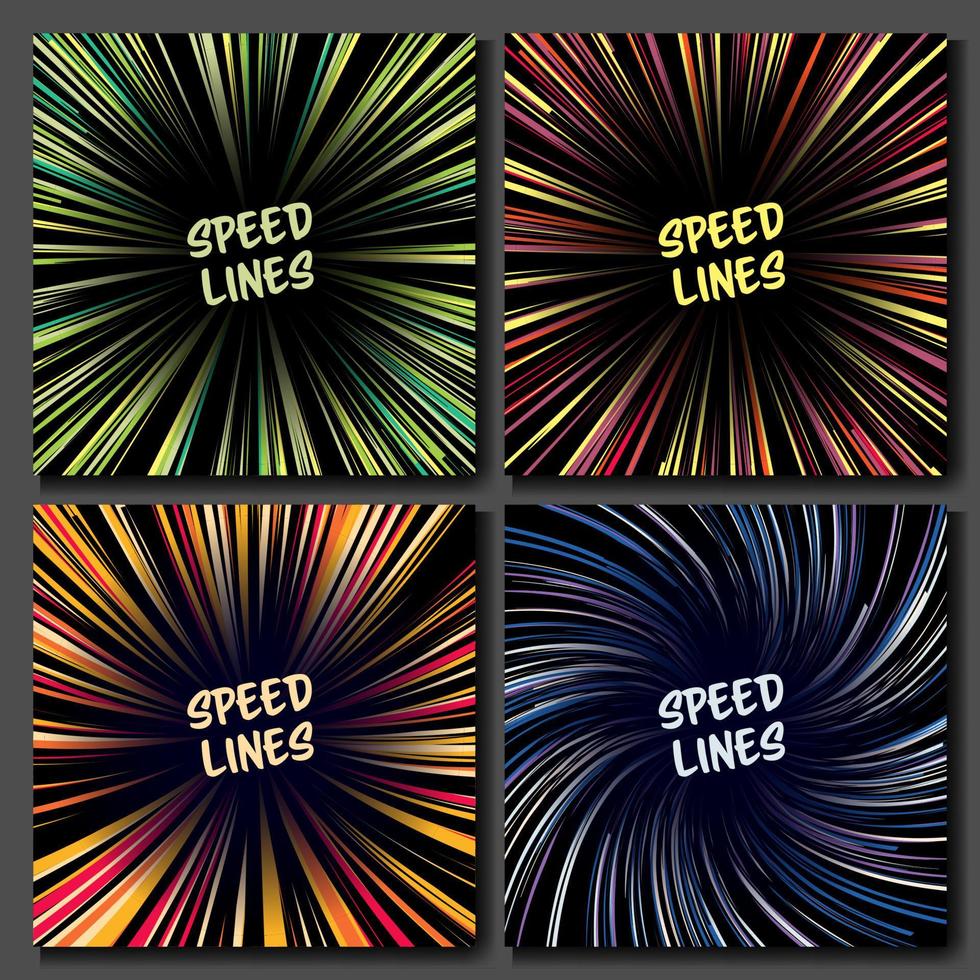 Manga Speed Lines Vector Set.