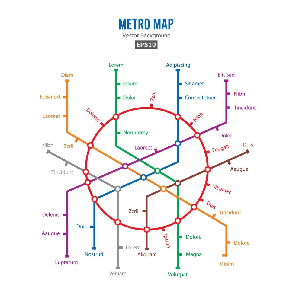 Metro Map Vector. vector