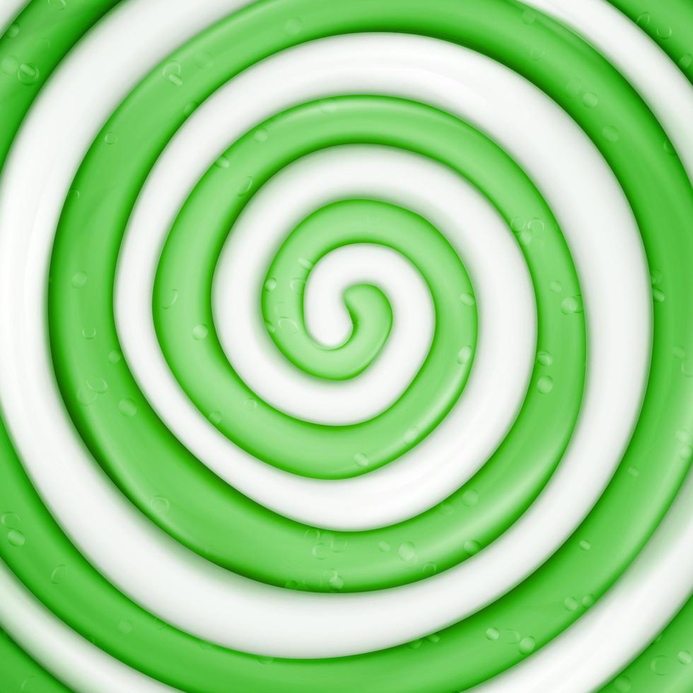 Lollipop Vector Background. Green Sweet Candy Round Swirl Illustration