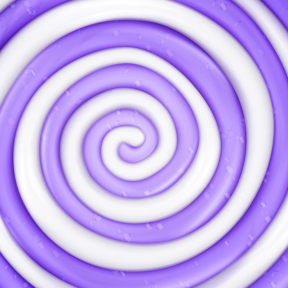 Lollipop Vector Background. Realistic Candy Round Purple Swirl Illustration