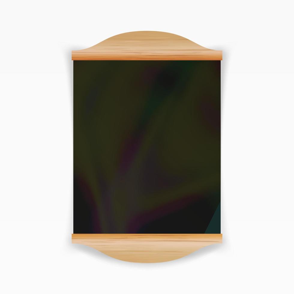 Menu Black Board Vector. Empty Cafe Menu. Realistic Wooden Chalkboard Blank Illustration vector