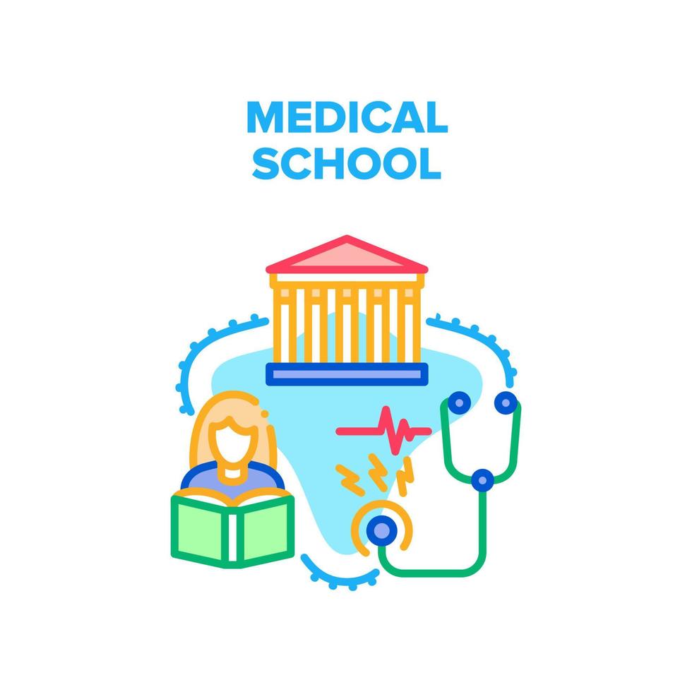ilustración de color de concepto de vector de escuela de medicina
