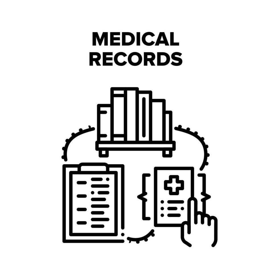 Medical Records Vector Black Illustrations