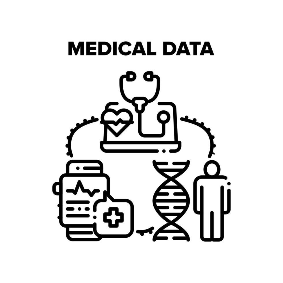 Medical Data Vector Concept Color Illustration
