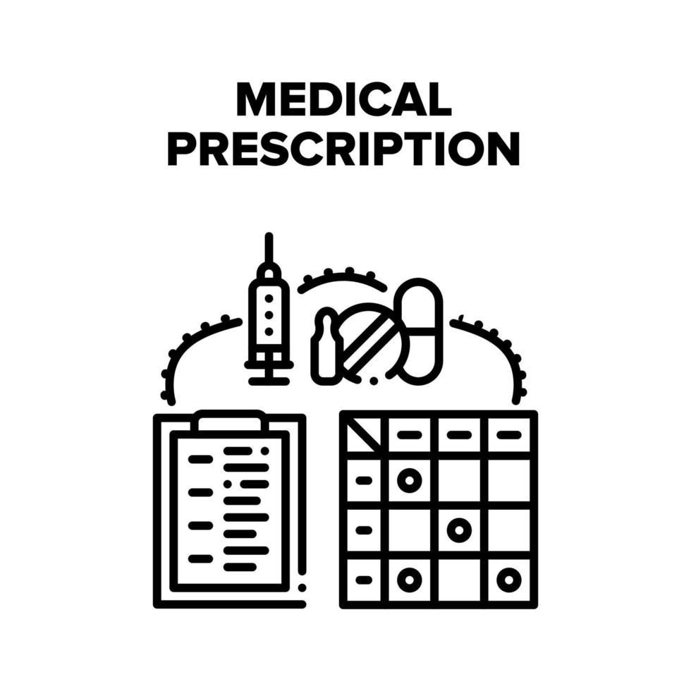 Medical Pills Prescription Vector Concept