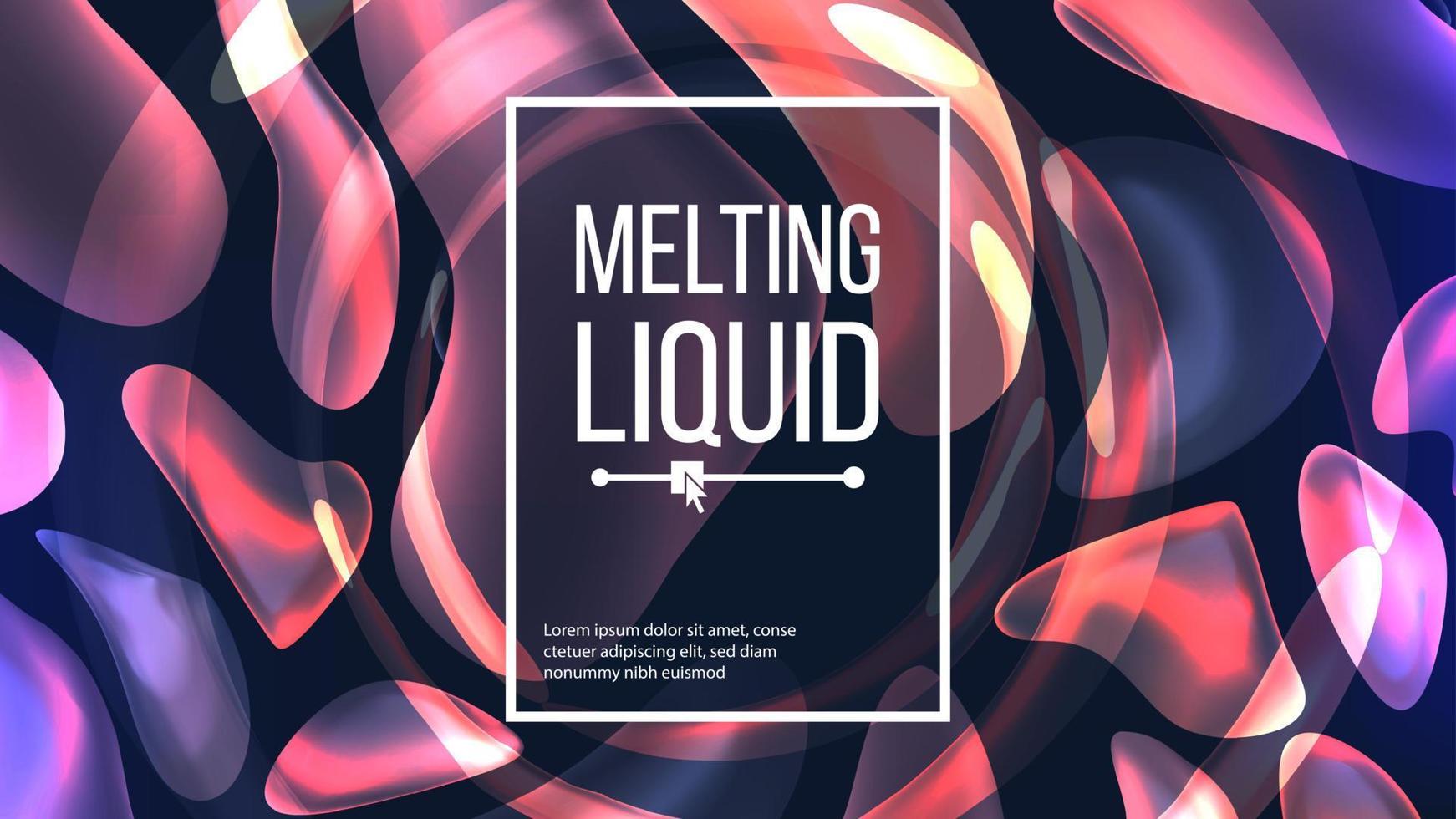 Fluid Liquid Background Vector. Flowing Abstract Colorful Drops. Vibrant Gradient. Fluid Composition. Magic Illustration vector