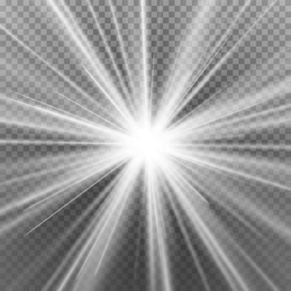 Light Flare Special Effect. Abstract Image Of Lighting Flare. Isolated On Transparent Background. Vector Illustration