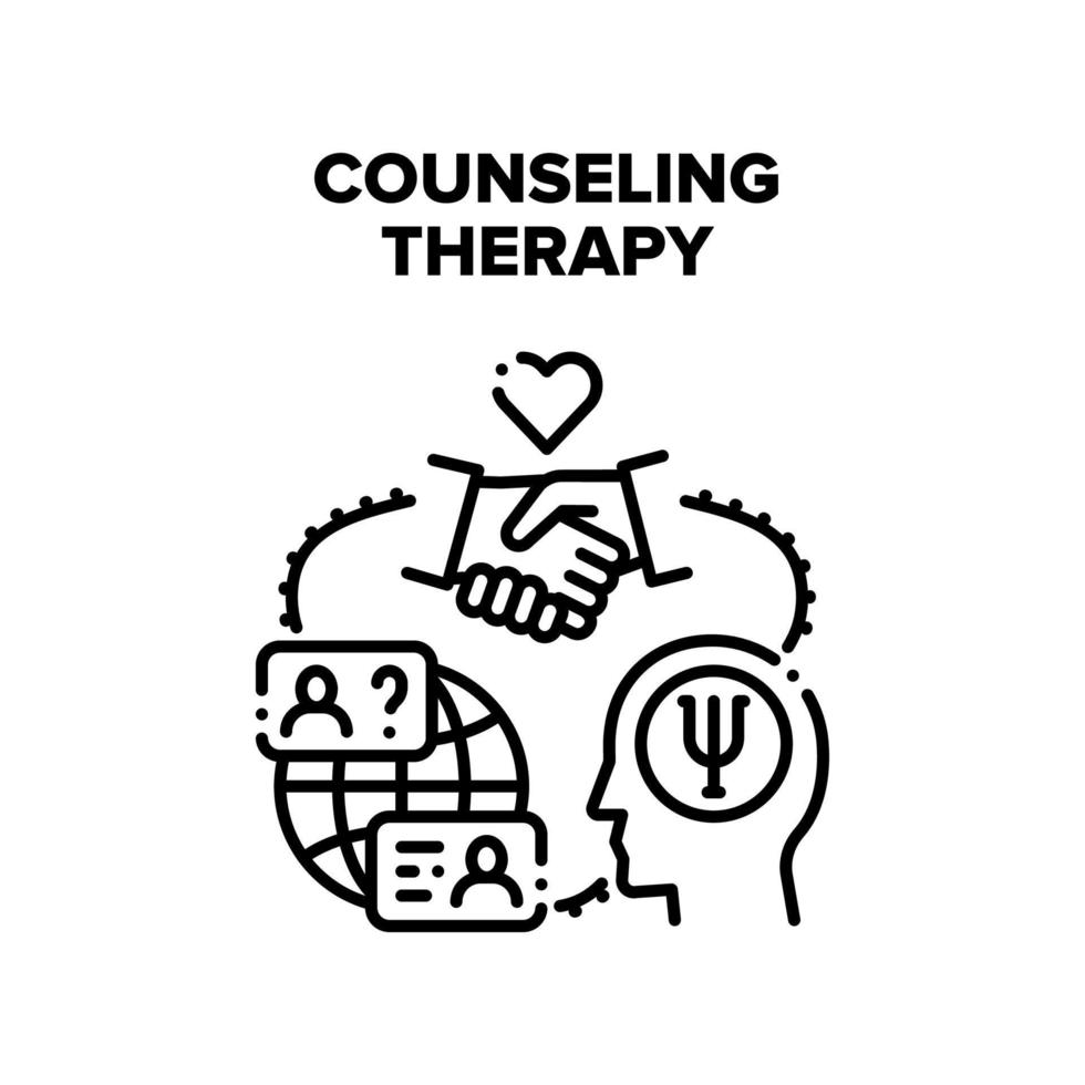 Counseling Therapy Vector Black Illustration