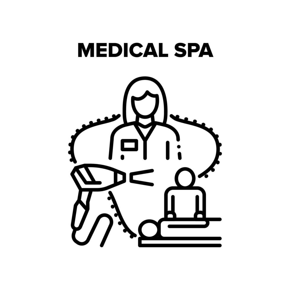 Medical Spa Vector Black Illustration