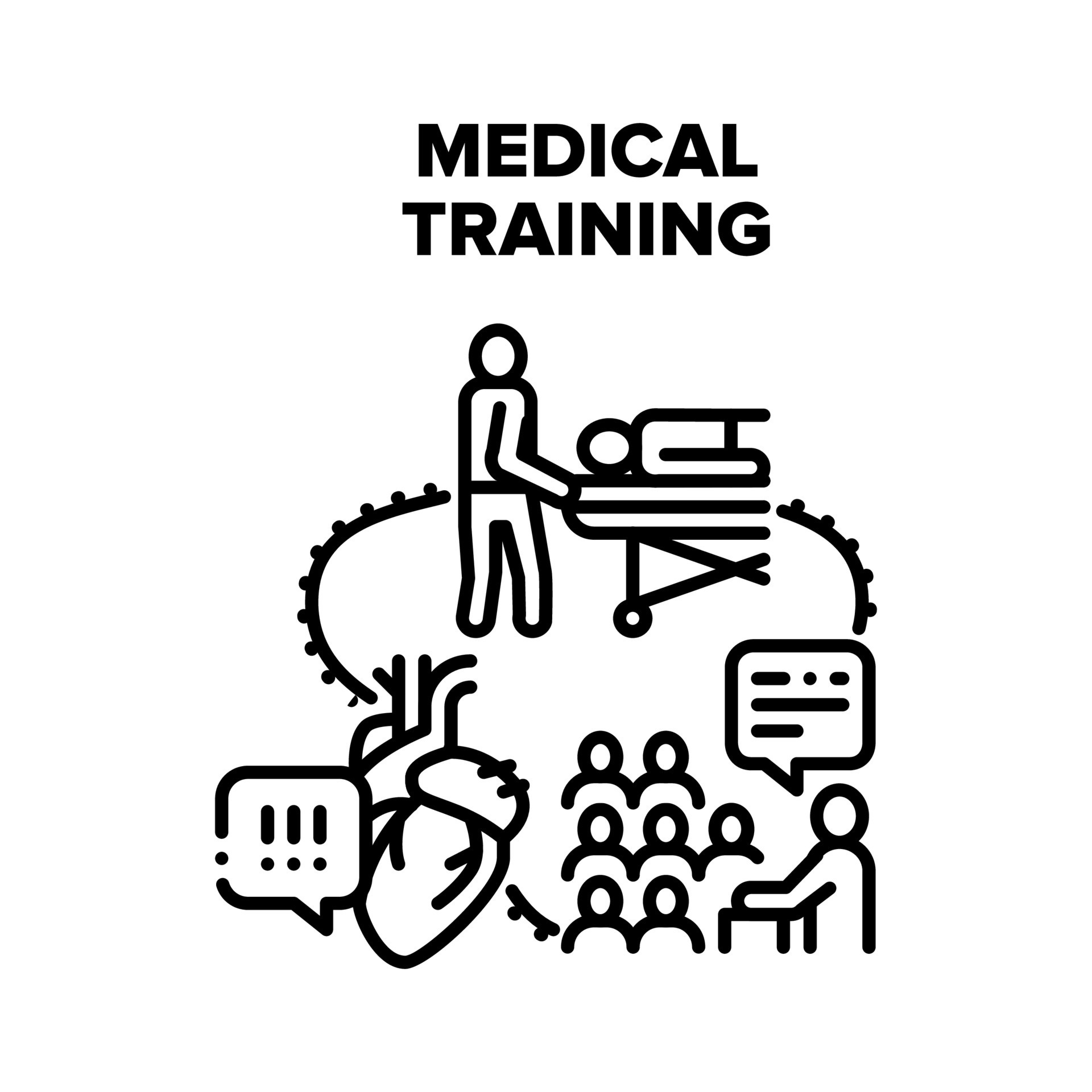 Medical Training Vector Black Illustration 17351563 Vector Art at Vecteezy