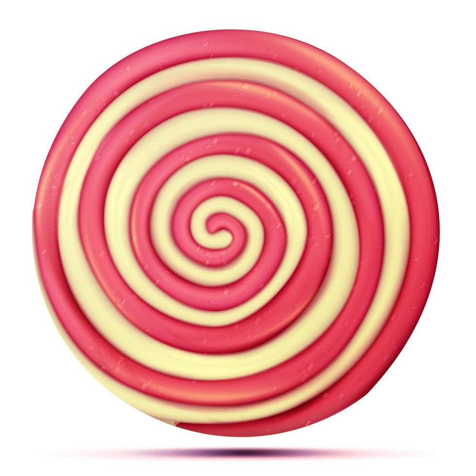 Classic Lollipop Isolated Vector. Round Red, Yellow. Realistic Spiral Illustration. Classic Bright Xmas Caramel vector