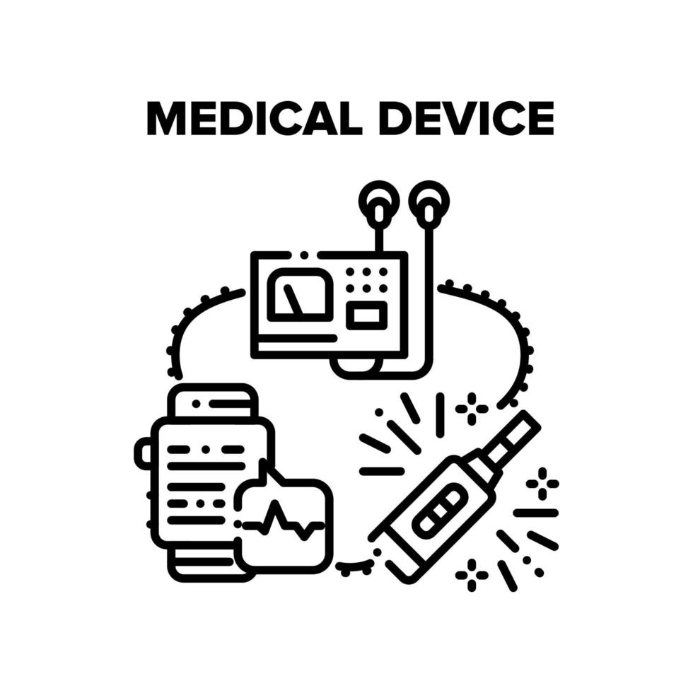 ilustración de vector de dispositivo médico negro