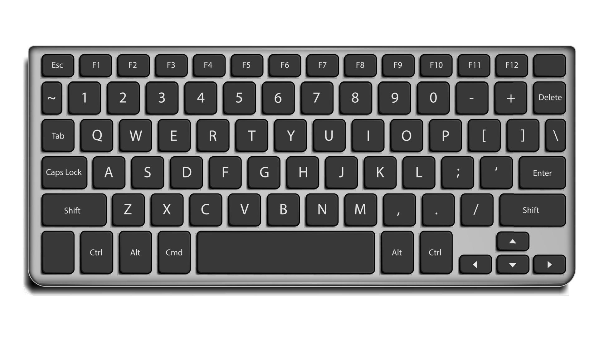Laptop Keyboard Vector. Letters And Buttons. Isolated On White