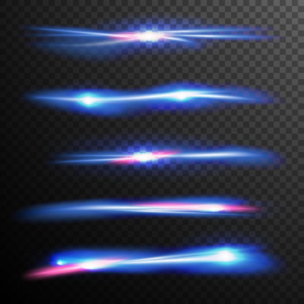 Blue Glow Light Effect Vector. Magic Flash Energy Neon Ray. Wave Line. Good For Banners, Brochure, Christmas Concept. Isolated Background Illustration vector