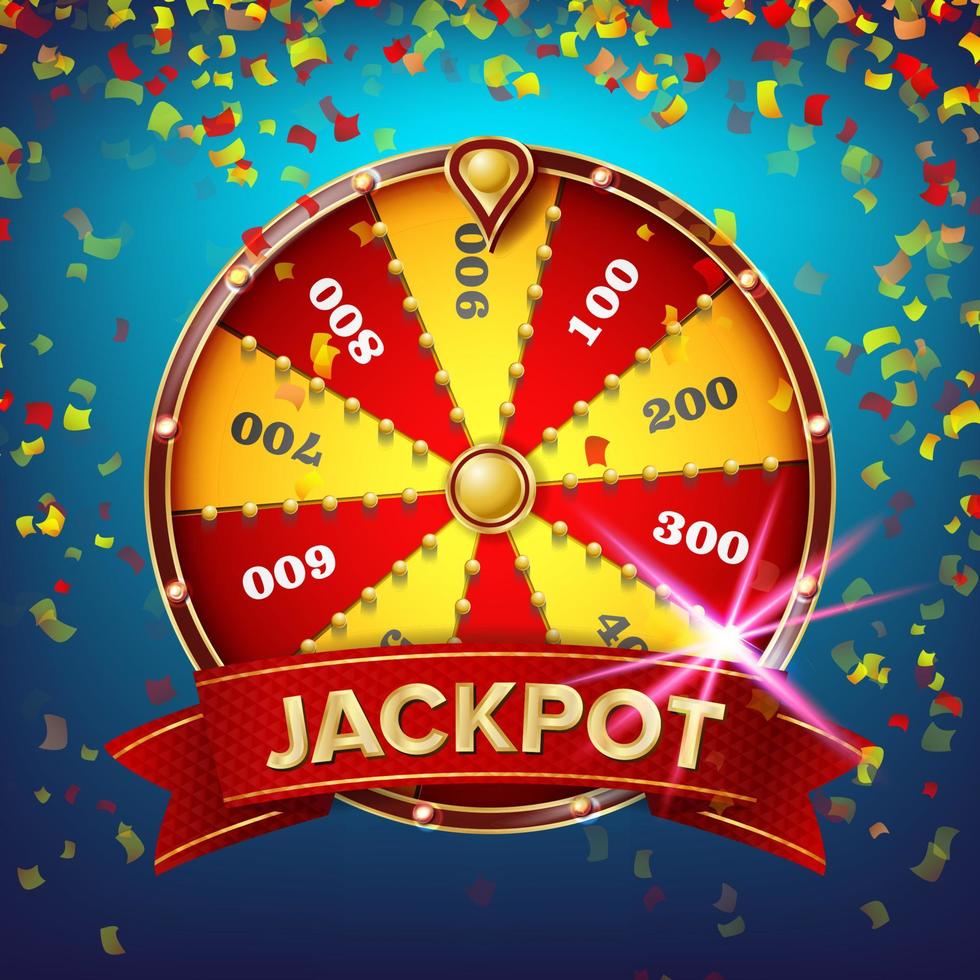 Wheel Of Fortune Poster Vector. Gamble Chance Leisure. Realistic 3d Object. Lottery Design Brochure. Illustration vector