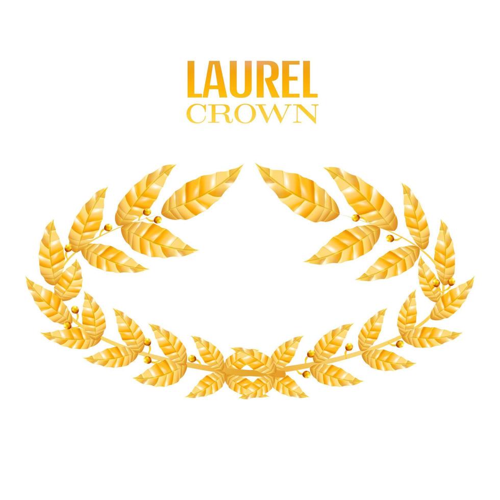 Laurel Crown. Greek Wreath With Golden Leaves. Vector Illustration