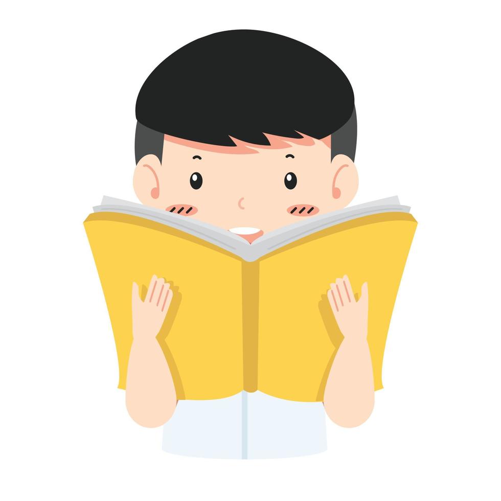 student  reading a book vector