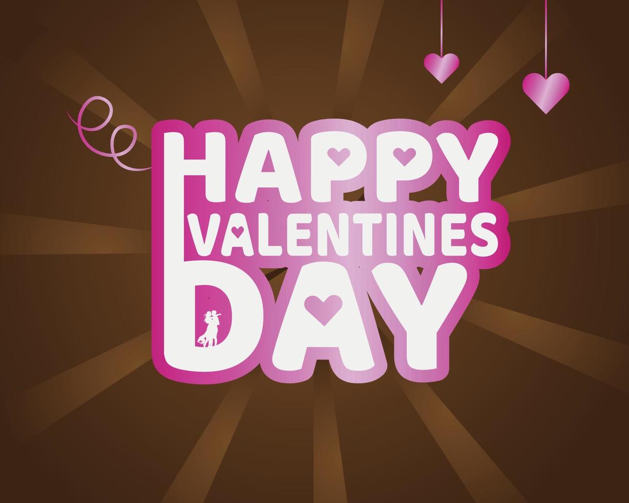 happy valentines day pink love vector illustration design chocolate background