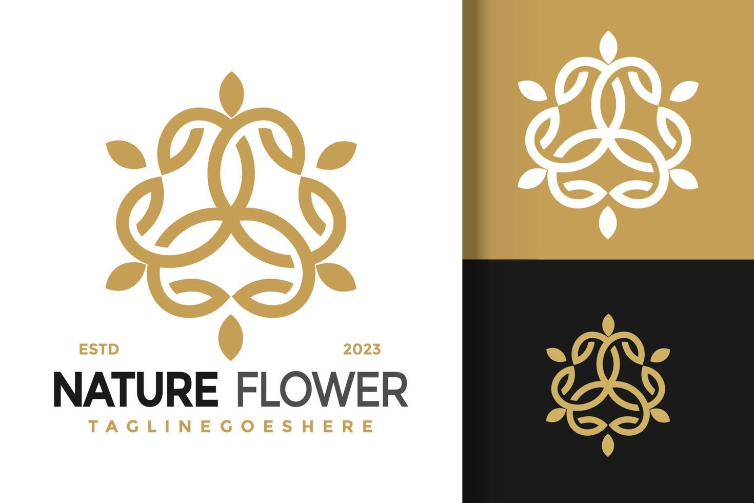 Nature Beauty Flower Logo Logos Design Element Stock Vector Illustration Template