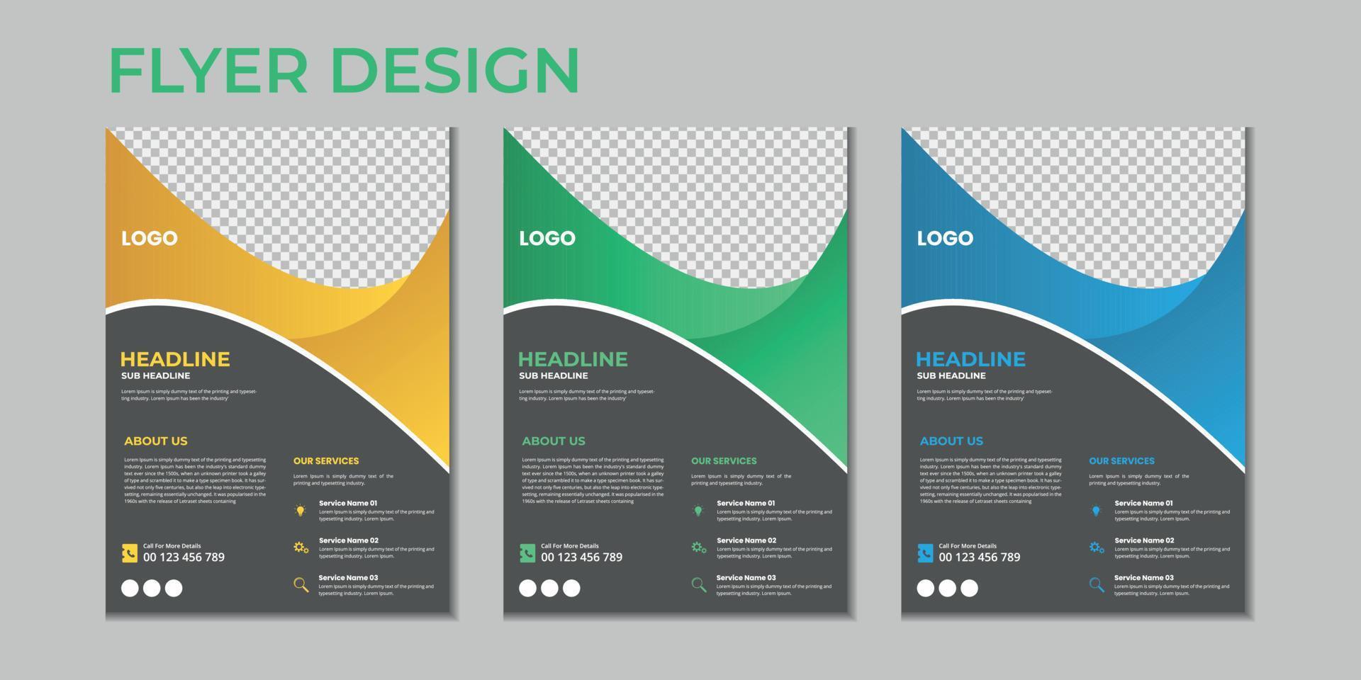 Business presentation vector flyer template, modern cover layout, annual report, brochure, poster, flyer in A4 with colorful geometric shapes, gradient color with mockup light background