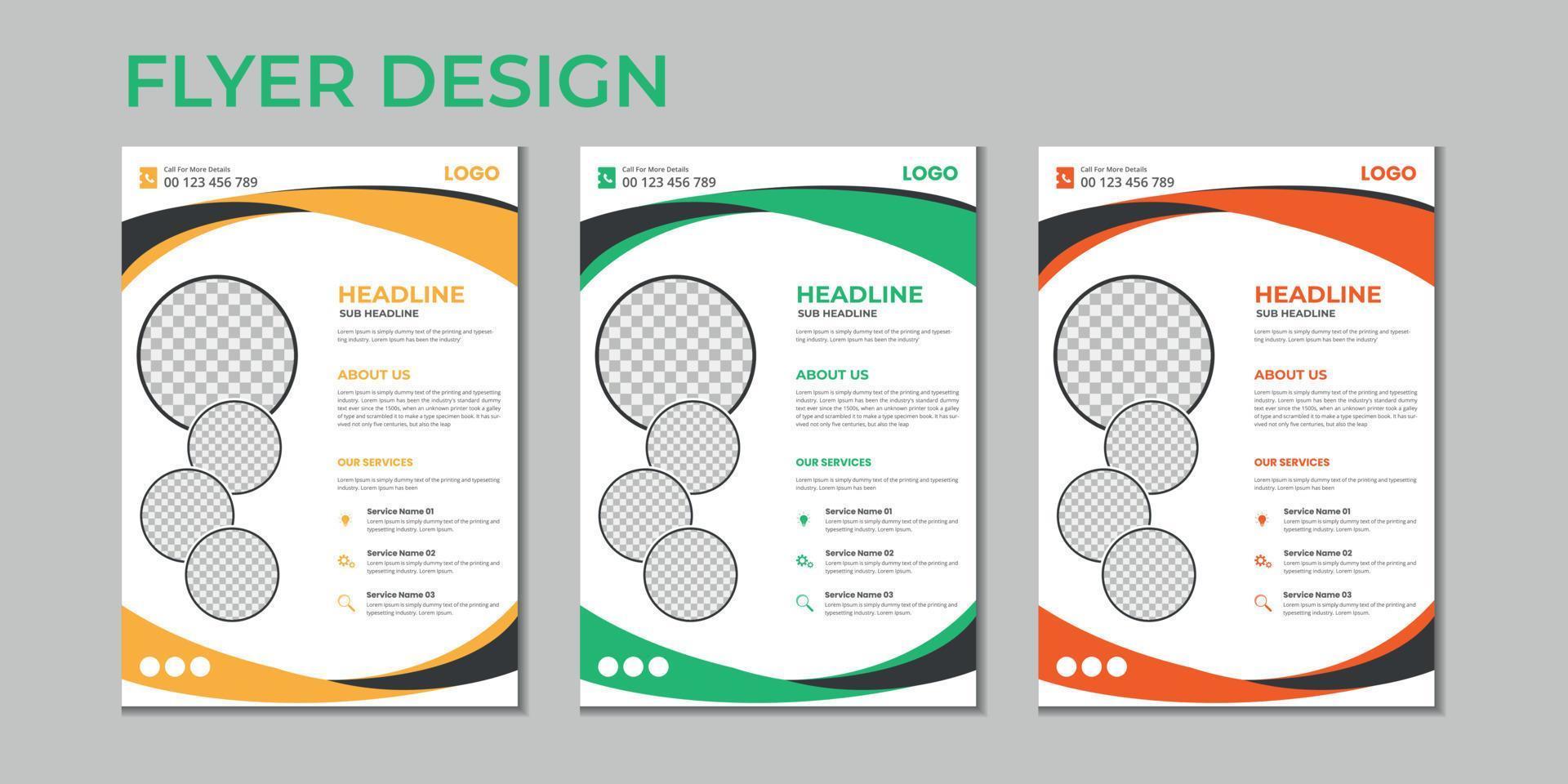 plantilla de volante vectorial de presentación empresarial, diseño de portada moderno, informe anual, folleto, afiche, volante en a4 con formas geométricas coloridas, color degradado con fondo claro de maqueta vector