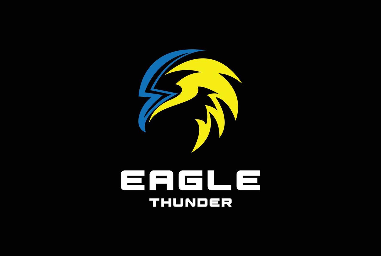 cabeza de halcón de halcón de águila de luz de trueno eléctrico para diseño de logotipo de marca deportiva vector