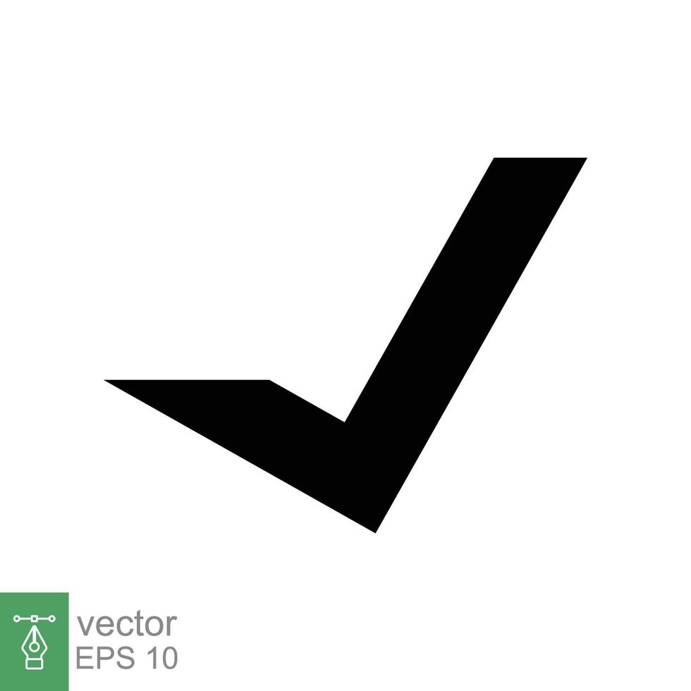 Check mark icon. Simple flat style. Tick sign, checkmark, correct symbol, approved concept. Vector illustration design isolated on white background. EPS 10.