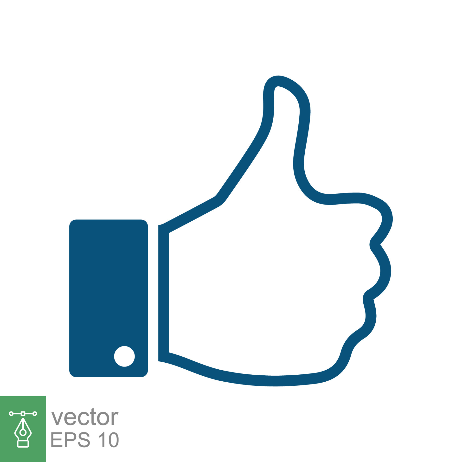 Thumb up, like icon. Simple flat style. Hand thumbs up line blue color,  filled outline, social media concept. Vector illustration design isolated  on white background. EPS 10. 17352056 Vector Art at Vecteezy