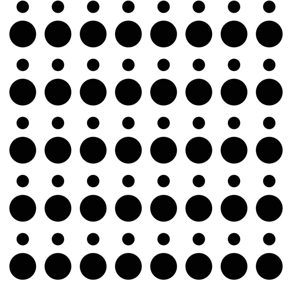 Black and white seamless polka dot pattern. Monochrome, dotted vector background. Geometric abstract with black circles. EPS 10.