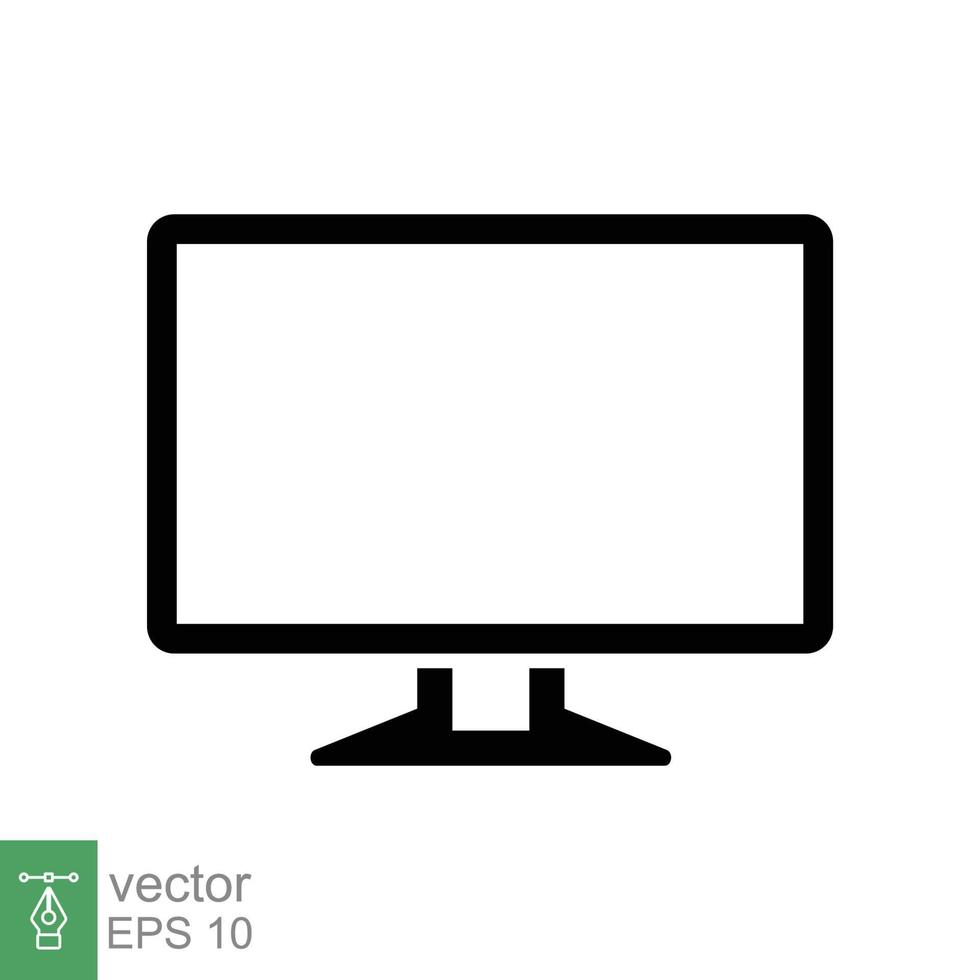 icono de televisión estilo plano sencillo. pantalla de monitor, televisión, plasma, led, lcd, concepto de tecnología. electrodomésticos, gadgets y electrónica. ilustración vectorial aislado sobre fondo blanco. eps 10. vector