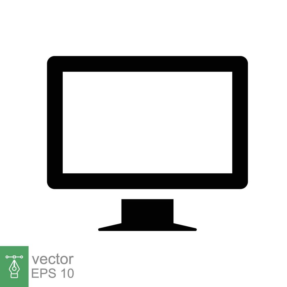 TV icon. Simple flat style. Monitor screen, television, plasma, led, lcd, technology concept. Household appliances, gadgets and electronics. Vector illustration isolated on white background. EPS 10.
