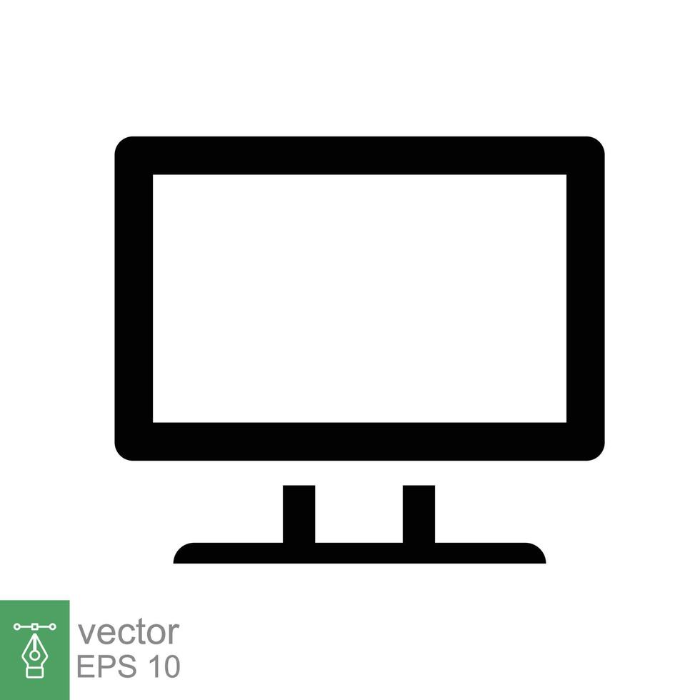 icono de televisión estilo plano sencillo. pantalla de monitor, televisión, plasma, led, lcd, concepto de tecnología. electrodomésticos, gadgets y electrónica. ilustración vectorial aislado sobre fondo blanco. eps 10. vector