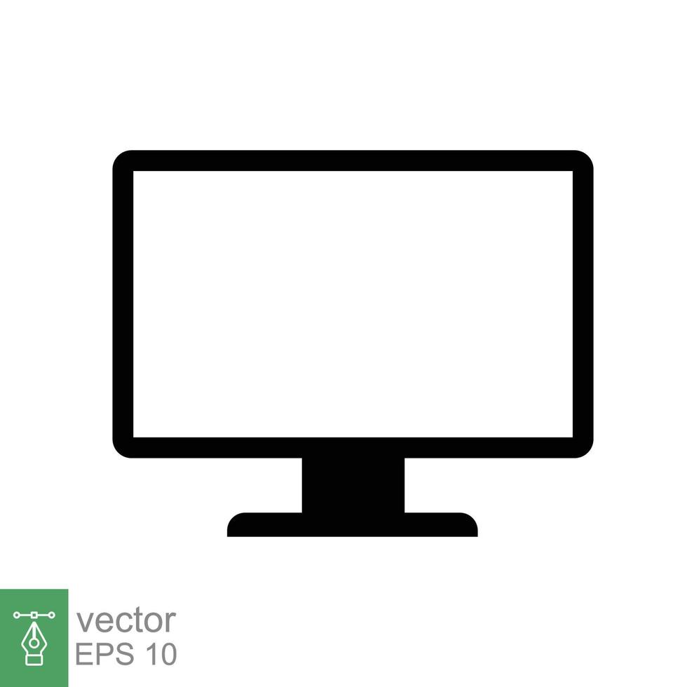 icono de televisión estilo plano sencillo. pantalla de monitor, televisión, plasma, led, lcd, concepto de tecnología. electrodomésticos, gadgets y electrónica. ilustración vectorial aislado sobre fondo blanco. eps 10. vector