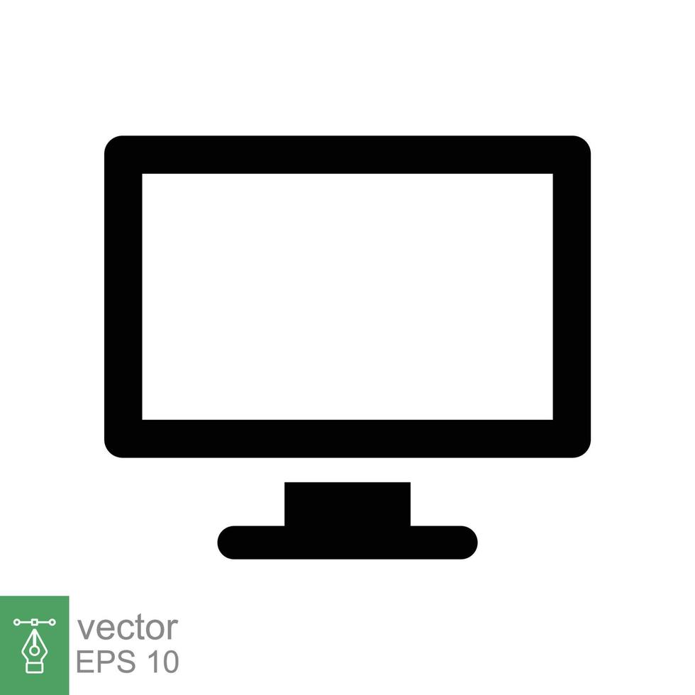 icono de televisión estilo plano sencillo. pantalla de monitor, televisión, plasma, led, lcd, concepto de tecnología. electrodomésticos, gadgets y electrónica. ilustración vectorial aislado sobre fondo blanco. eps 10. vector