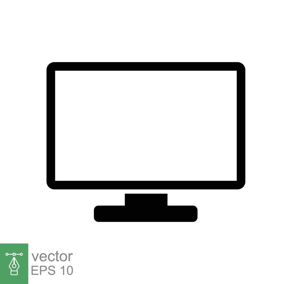 icono de televisión estilo plano sencillo. pantalla de monitor, televisión, plasma, led, lcd, concepto de tecnología. electrodomésticos, gadgets y electrónica. ilustración vectorial aislado sobre fondo blanco. eps 10. vector