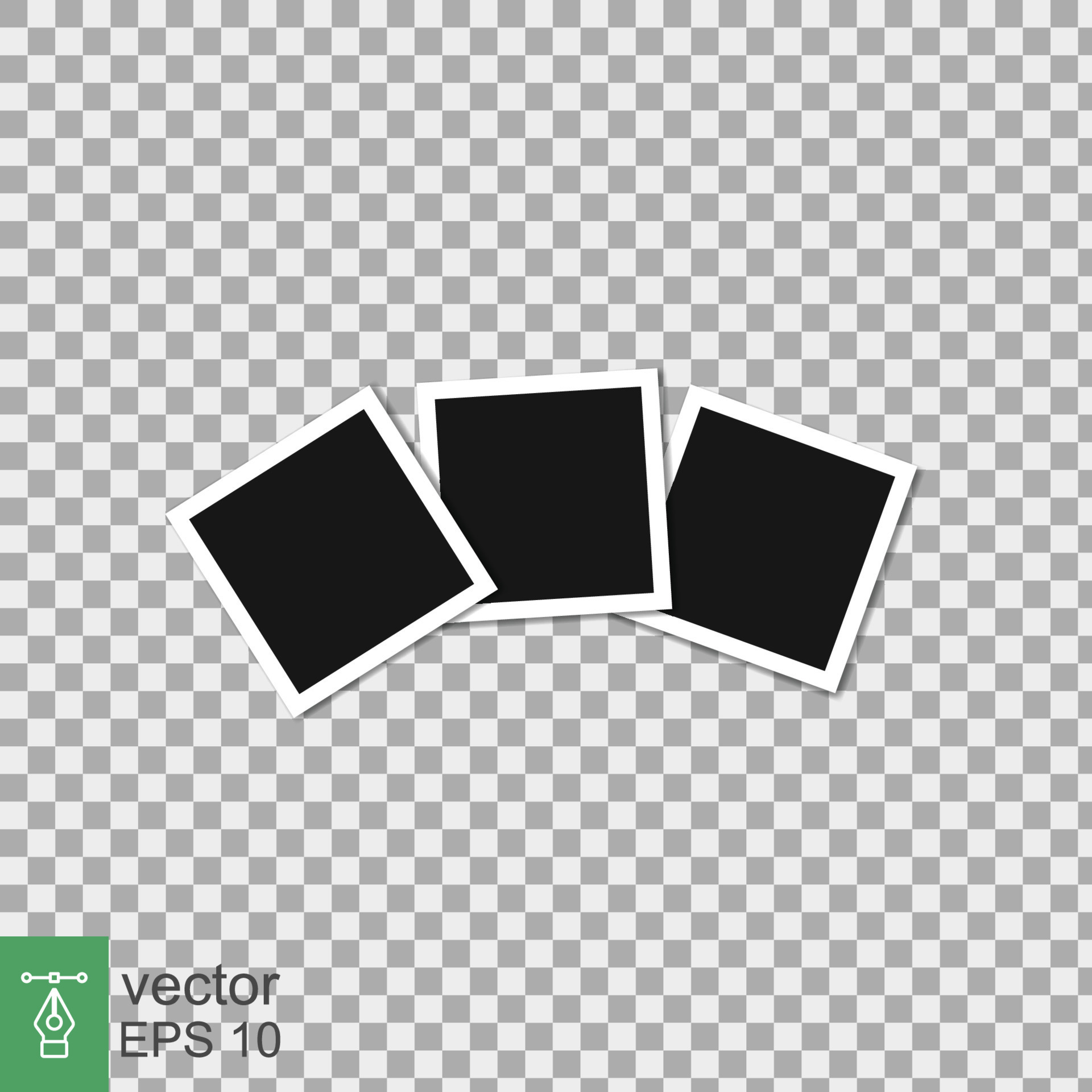 Set of square vector photo frames. Retro square photo frame template