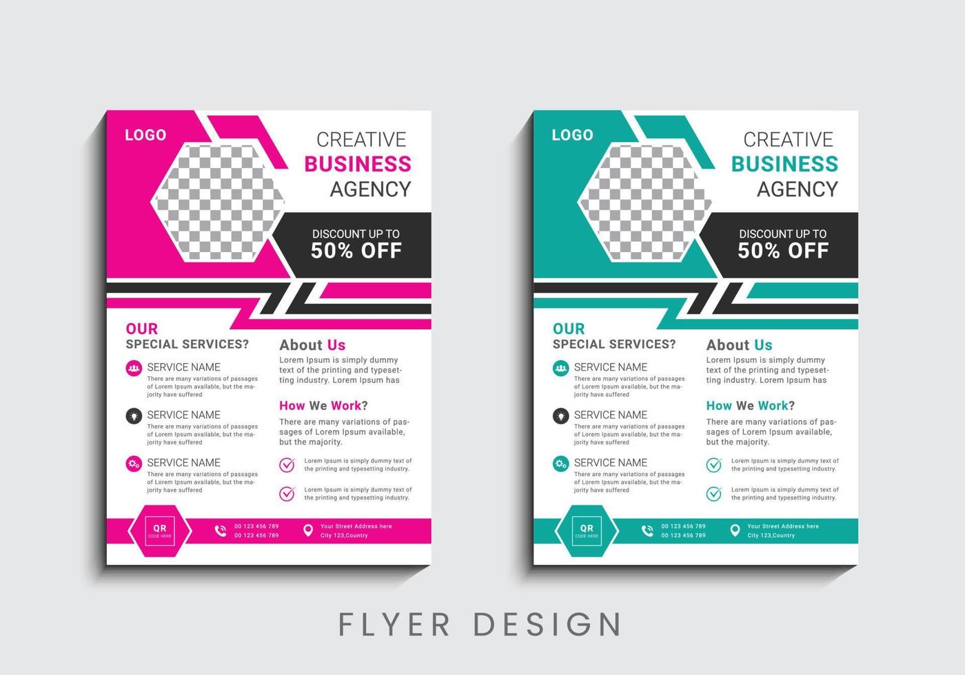 Modern and creative professional corporate business flyer template design in a4 vector