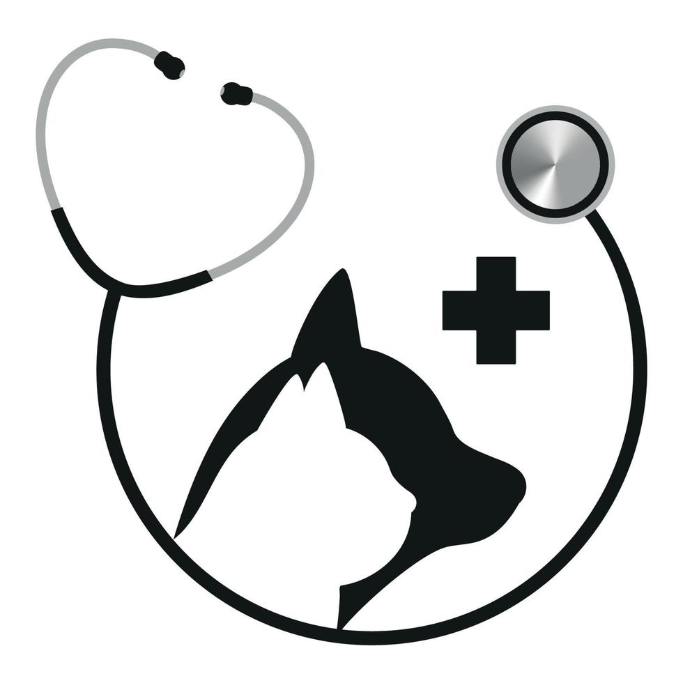 ilustración del logo de una clínica veterinaria. vector