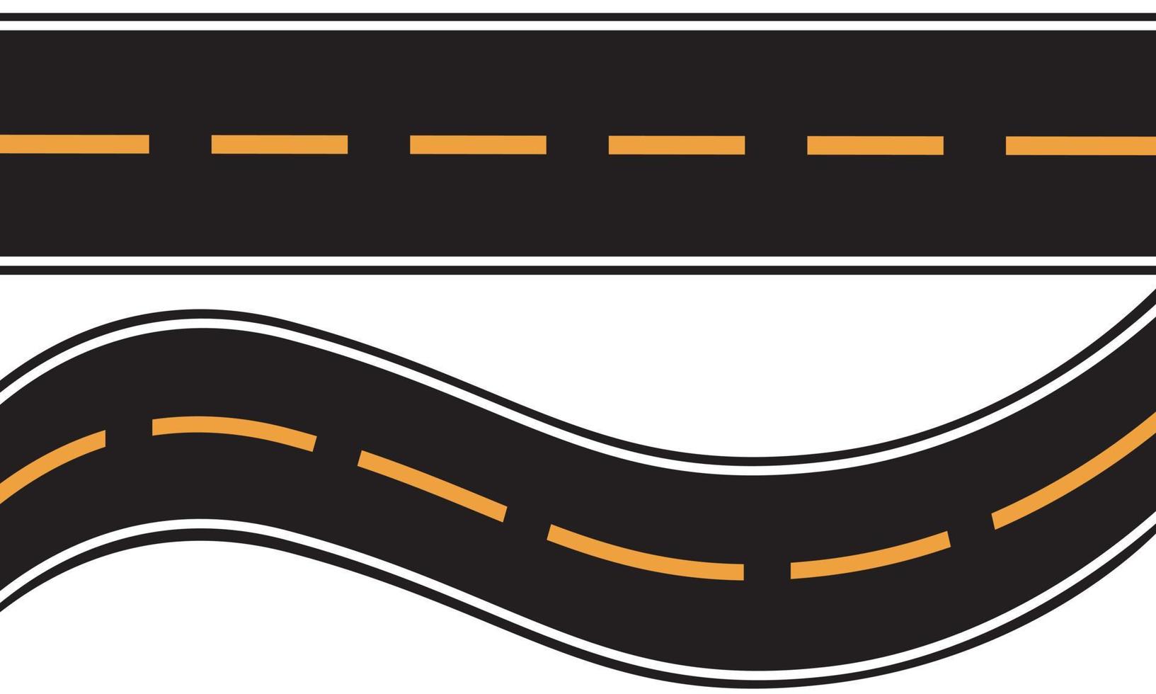 Winding highway isolated two lane free Vactor Road vector