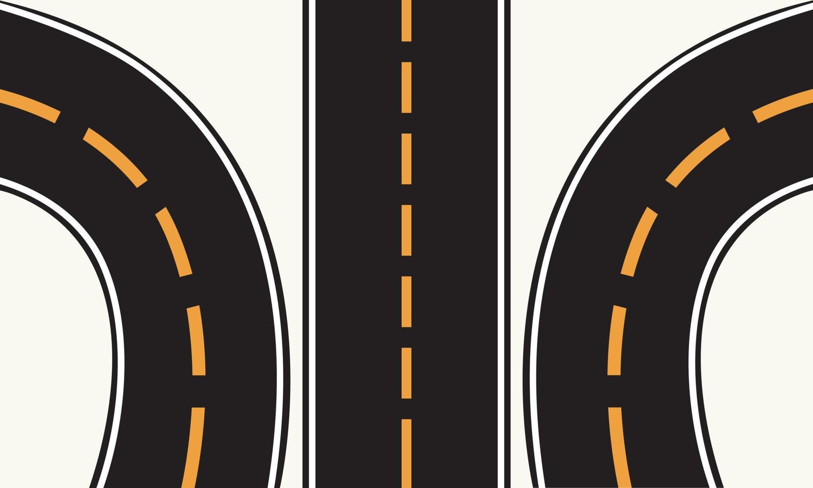 Winding highway isolated two lane free Vactor Road vector