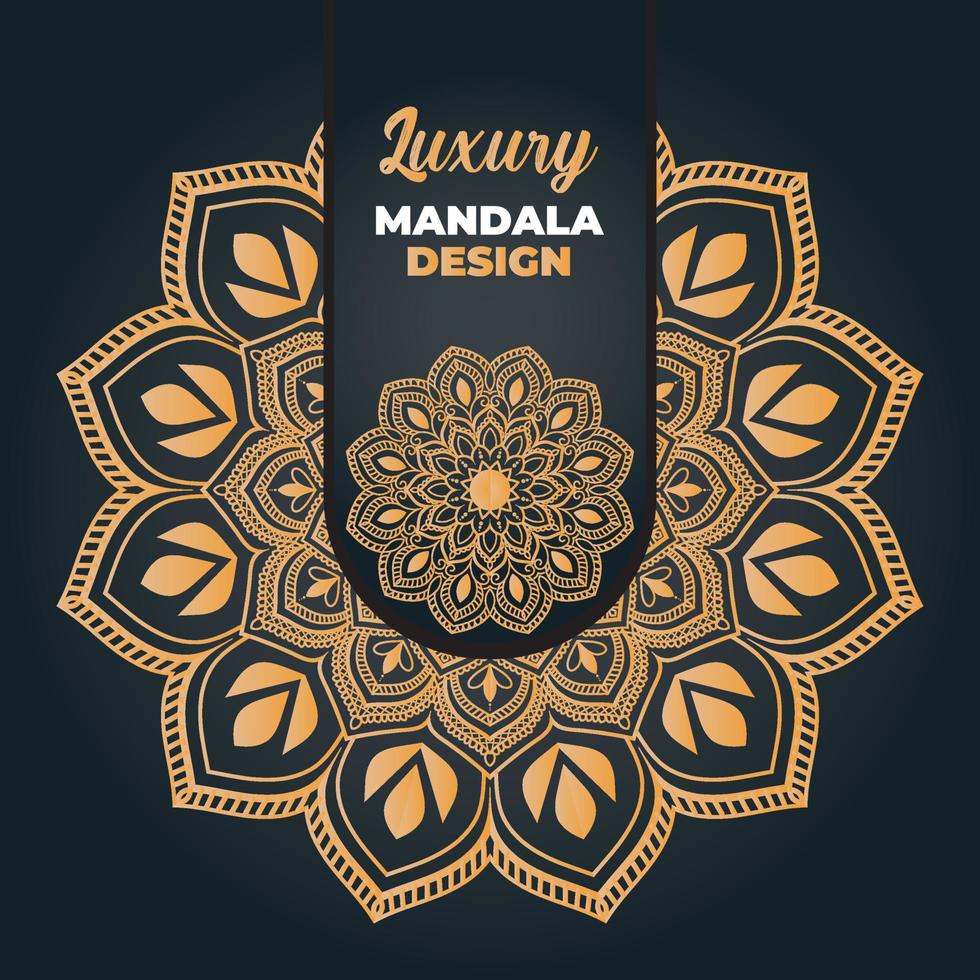 Luxury ornamental and wedding mandala design and islamic background in golden color vector